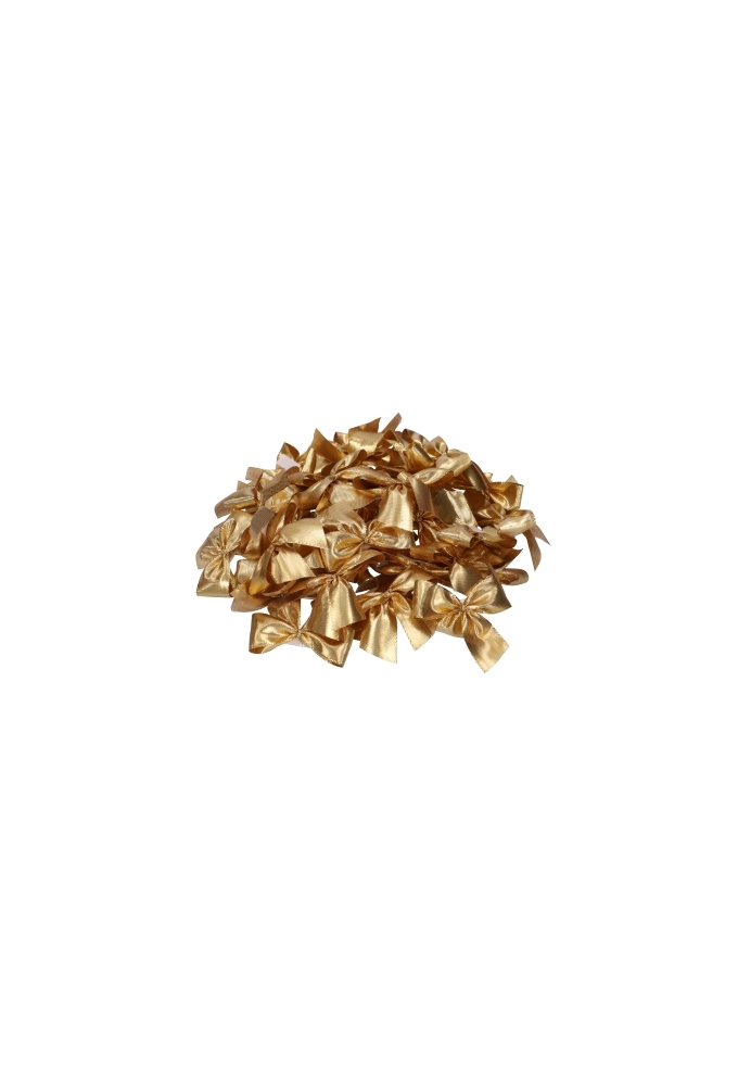 Luxe Strikje Satijn Goud & Plakker 7.5x6cm 50stuks lint 2.5cm OP IS OP