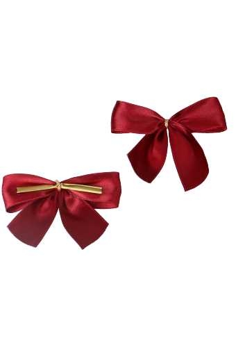 Luxe Strikje Satijn Bordeaux Gouden Clip 7.5x6cm 50stuks lint 2.5cm OP IS OP