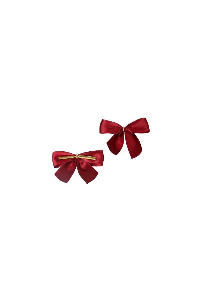 Luxe Strikje Satijn Bordeaux Gouden Clip 7.5x6cm 50stuks lint 2.5cm OP IS OP