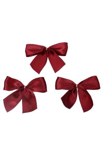 Luxe Strikje Satijn Bordeaux Gouden Clip 7.5x6cm 50stuks lint 2.5cm OP IS OP