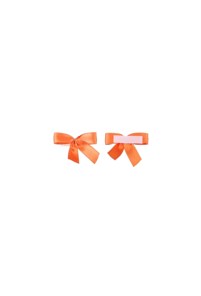 Luxe Strikje Satijn Oranje & Plakker 6x5cm 250stuks lint 1.5cm