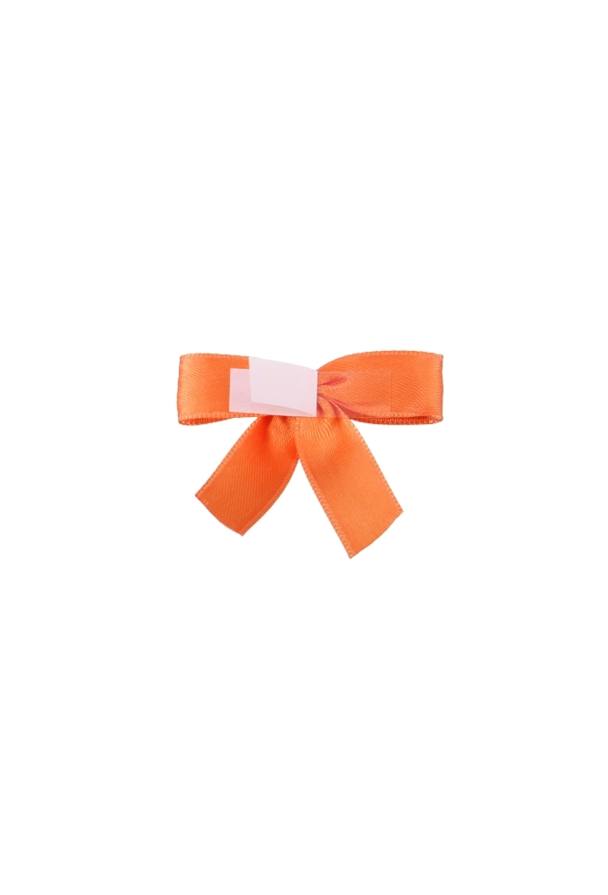 Luxe Strikje Satijn Oranje & Plakker 6x5cm 250stuks lint 1.5cm