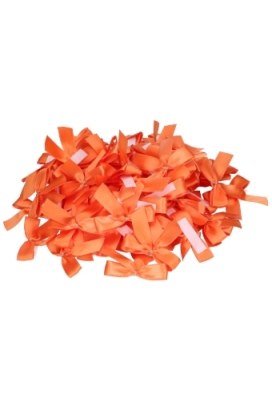 Luxe Strikje Satijn Oranje & Plakker 6x5cm 250stuks lint 1.5cm