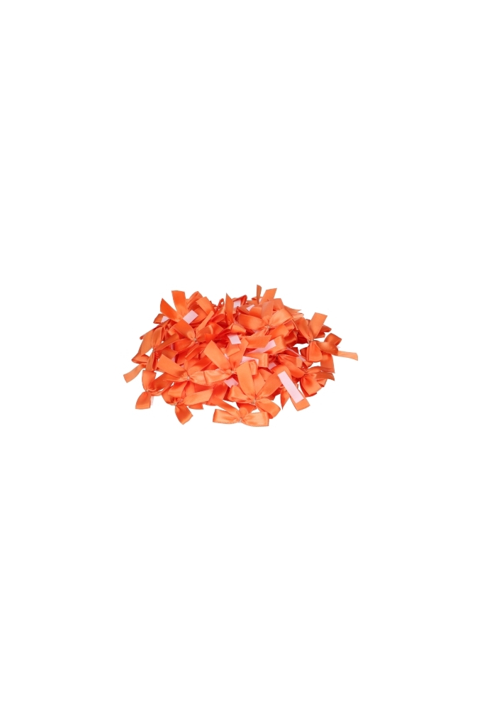 Luxe Strikje Satijn Oranje & Plakker 6x5cm 250stuks lint 1.5cm