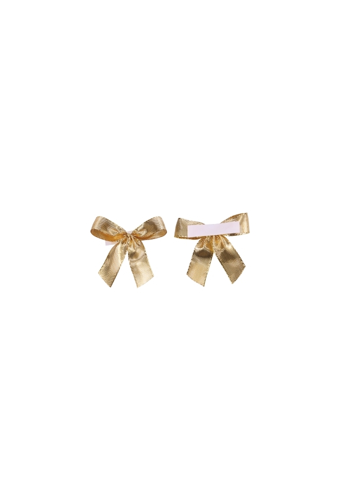 Luxe Strikje Satijn Goud & Plakker 6x5cm 250stuks lint 1.5cm