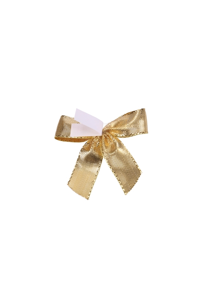 Luxe Strikje Satijn Goud & Plakker 6x5cm 250stuks lint 1.5cm