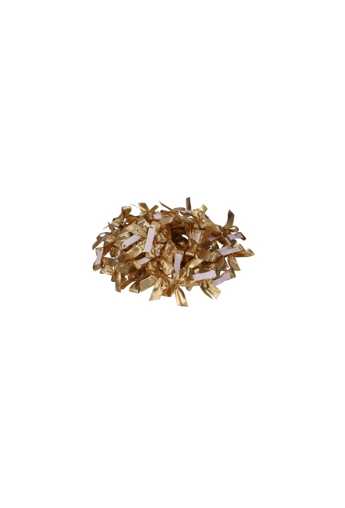 Luxe Strikje Satijn Goud & Plakker 6x5cm 250stuks lint 1.5cm