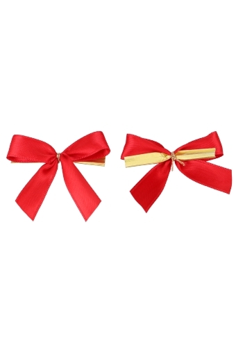 Luxe Strikje Satijn Rood & Gouden Clip 6x5cm 250stuks lint 1.5cm