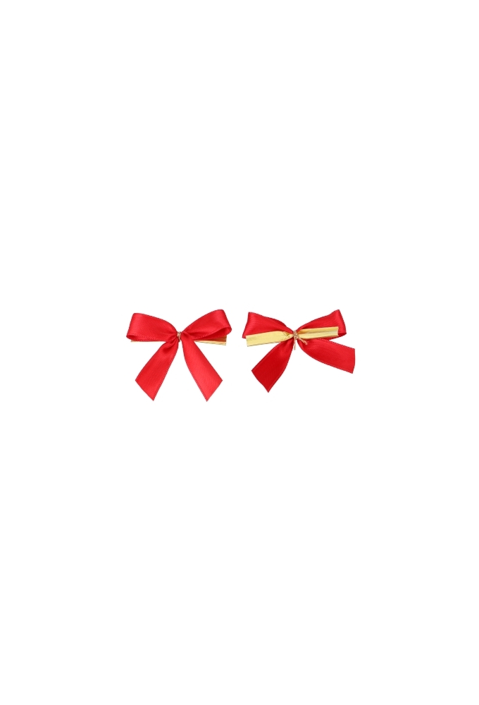 Luxe Strikje Satijn Rood & Gouden Clip 6x5cm 250stuks lint 1.5cm