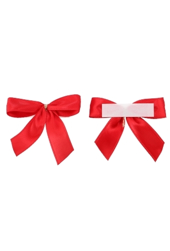 Luxe Strikje Satijn Rood & Plakker 6x5cm 250stuks lint 1.5cm