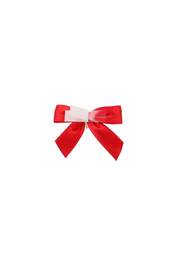 Luxe Strikje Satijn Rood & Plakker 6x5cm 250stuks lint 1.5cm