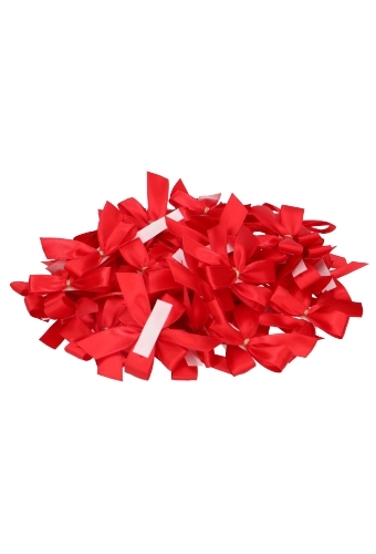 Luxe Strikje Satijn Rood & Plakker 6x5cm 250stuks lint 1.5cm