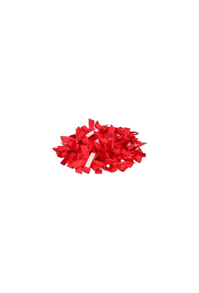 Luxe Strikje Satijn Rood & Plakker 6x5cm 250stuks lint 1.5cm