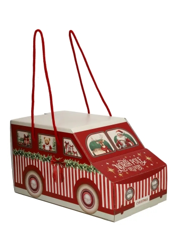 Geschenkdoos Kerst Auto Christmas Red & Green Christmas Garland & Koord 20x12x12cm 50stuks