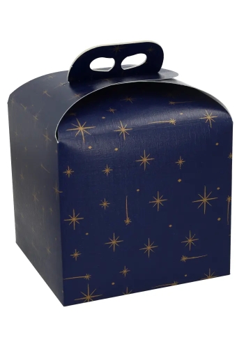 Geschenkdoosje Blauw Met Gouden Sterren 20x20x18cm 50stuks