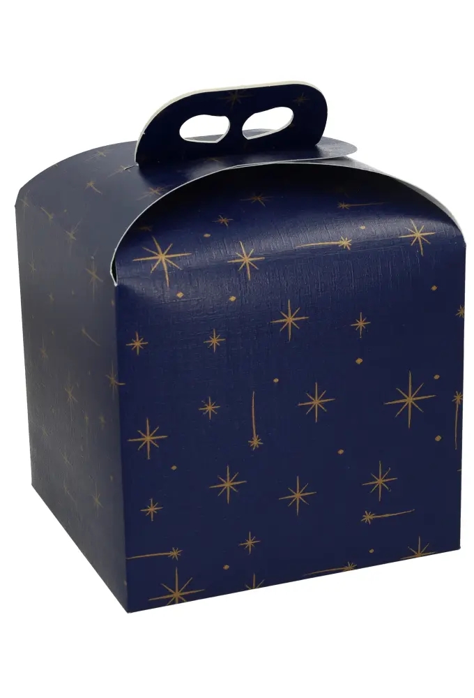 Geschenkdoosje Blauw Met Gouden Sterren 20x20x18cm 50stuks