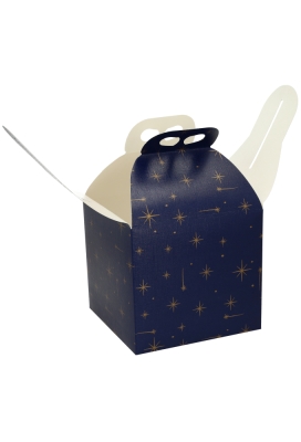 Geschenkdoosje Blauw Met Gouden Sterren 20x20x18cm 50stuks