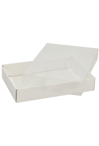 geschenkdoos Met Venster A5 Laag Wit Mat 21.5x15x4cm 25stuks OP IS OP
