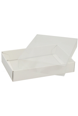 geschenkdoos Met Venster A5 Laag Wit Mat 21.5x15x4cm 25stuks OP IS OP