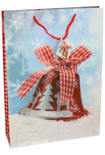 Kersttasjes Jumbo Christmas Clock 33x10x45.5cm 12 stuks