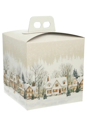 Geschenkdoosje Kerstlandschap & Huisjes 21x21x22cm 30stuks