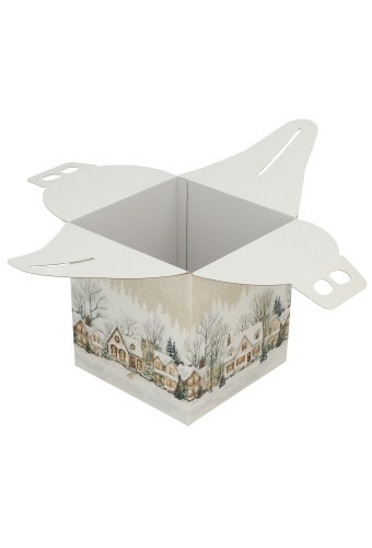 Geschenkdoosje Kerstlandschap & Huisjes 21x21x22cm 30stuks