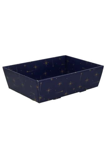 Geschenkdoos Korf Mera Blauw Met Gouden Sterren 29x21x9cm 30stuks