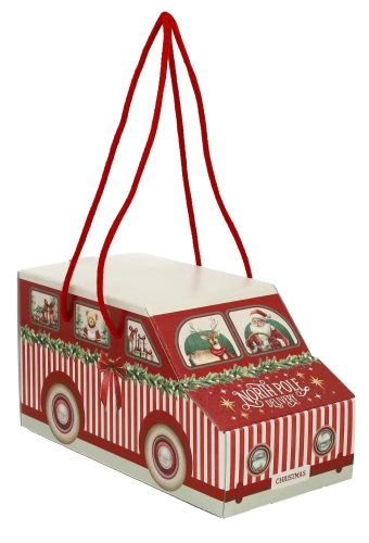 Geschenkdoos Kerst Auto Christmas Red & Green Christmas Garland & Koord 31x15x16cm 50stuks