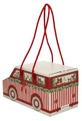 Geschenkdoos Kerst Auto Christmas Red & Green Christmas Garland & Koord 31x15x16cm 50stuks