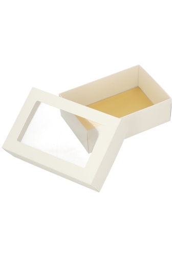 Geschenkdoos Brussel  Wit & Goud Met Venster FSC® 13x9x4.5cm 10st