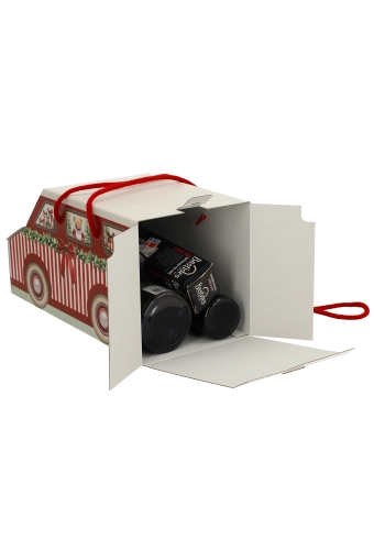 Geschenkdoos Kerst Auto Christmas Red & Green Christmas Garland & Koord 31x15x16cm 40stuks