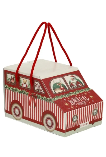 Geschenkdoos Kerst Auto Christmas Red & Green Christmas Garland & Koord 20x12x12cm 50stuks