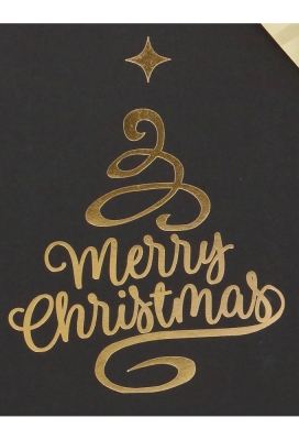 Geschenktasjes Carta Regalo Merry Christmas Black 14.5x6.5x24.5cm 12stuks