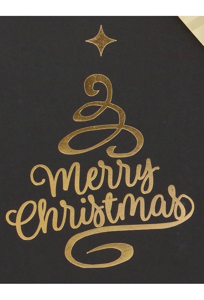 Geschenktasjes Carta Regalo Merry Christmas Black 14.5x6.5x24.5cm 12stuks
