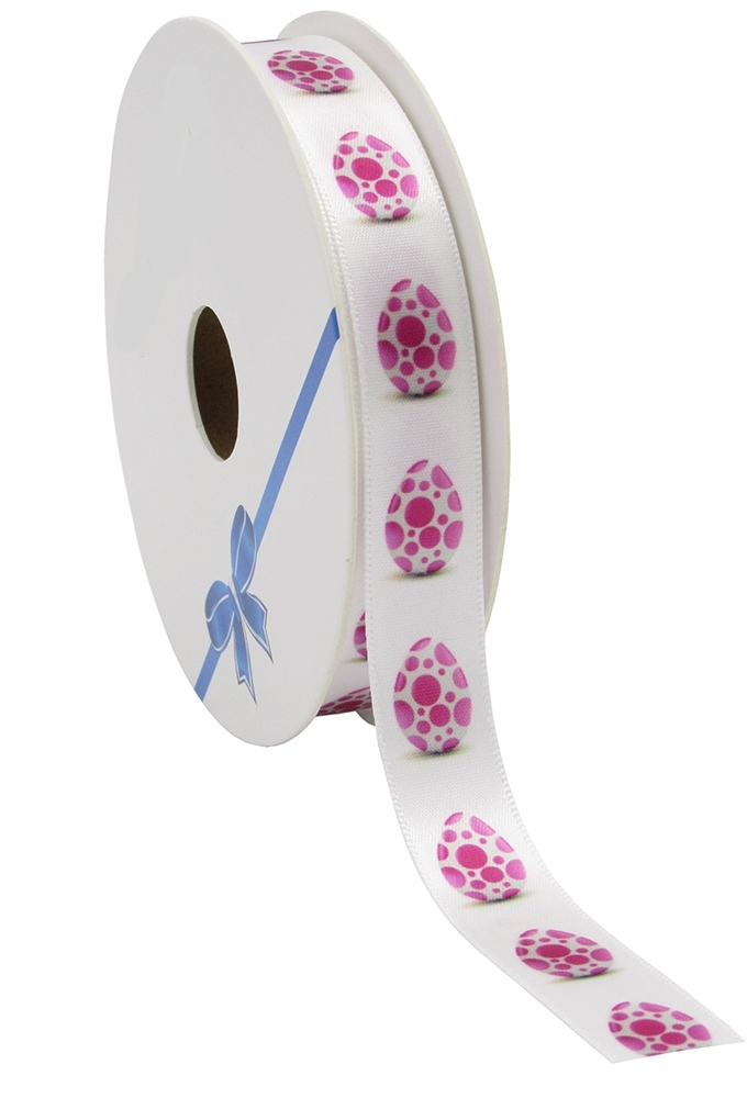 Kadolint Pasen Satijn Lint Fuchsia  Easter Egg 15mm x 25meter