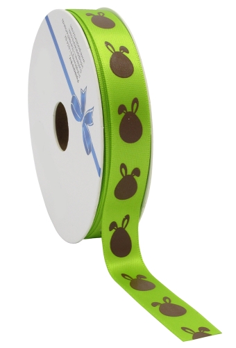 Kadolint Pasen Satijn Lint Groen Bunny 15mm x 25meter
