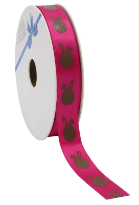 Kadolint Pasen Satijn Lint Fuchsia Bunny 15mm x 25meter