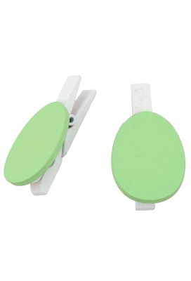 Houten Deco Witte Knijper Met Paasei Mint Groen 2.5 x 3.5cm 36stuks