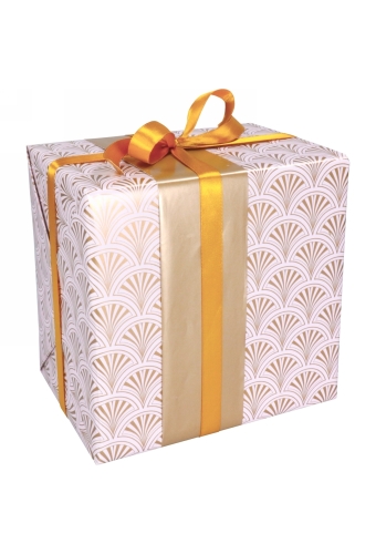 Kadopapier Dubbelzijdig Wave Goud 80gram 30cm x 200meter