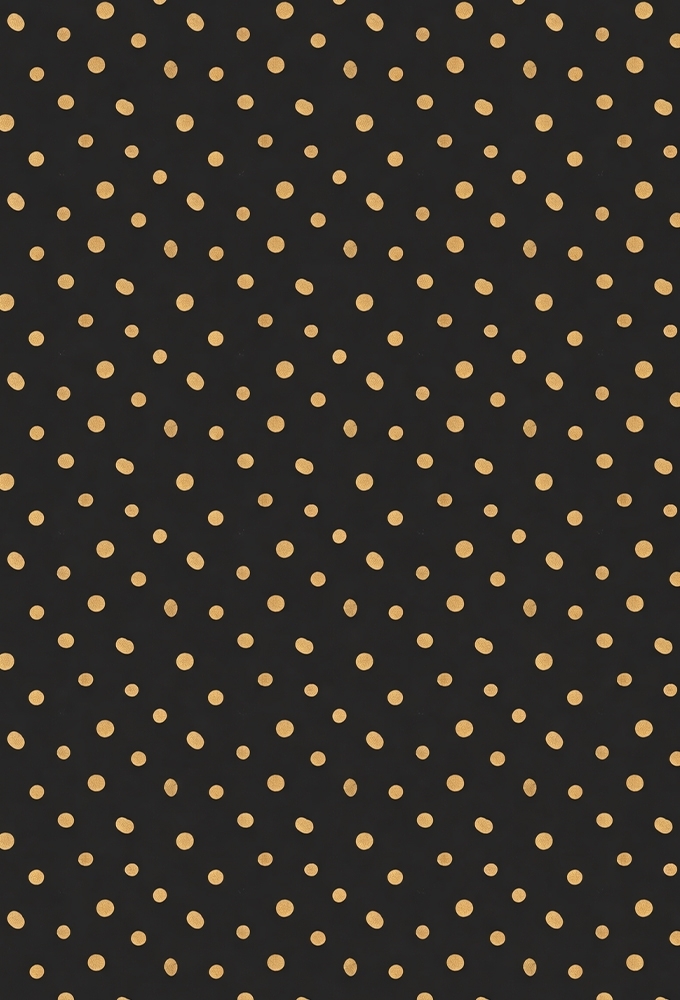 Kadopapier Dots Zwart Goud 80gram 30cm x 200meter