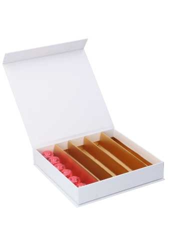 Magneet Bonbondoosjes Mat Wit 25 Bonbons 16.8x16.8x3cm 5stuks