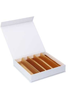 Magneet Bonbondoosjes Mat Wit 25 Bonbons 16.8x16.8x3cm 5stuks