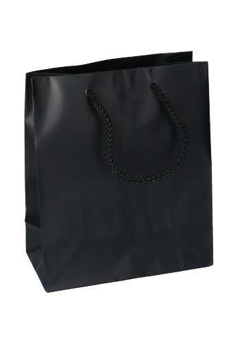 Kadotasjes Latina Mat Zwart Met Koord 16x8x19cm 12stuks