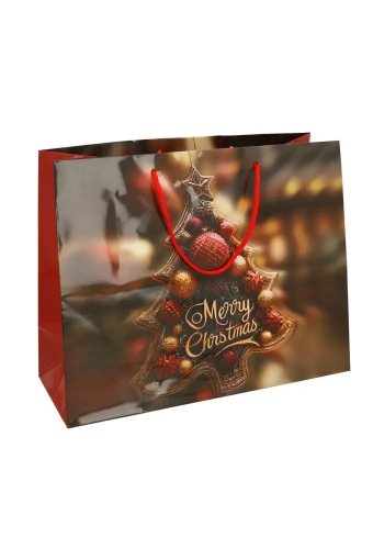 Kersttasjes Groot Laag Christmas Night 32x12.5x27cm 12stuks