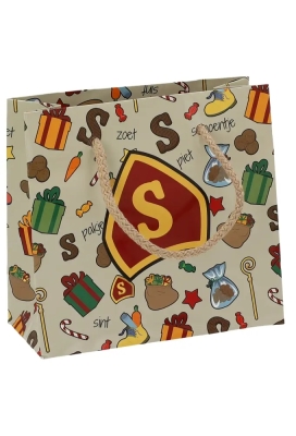 Luxe Sinttasjes Letter S Sint 16x7x15cm Glossy 170gr 10stuks