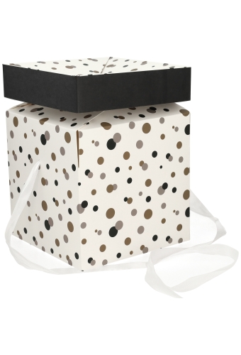 Geschenkdoos Regalo Gifts Dots & Wit Lint 20x20x20cm 25stuks