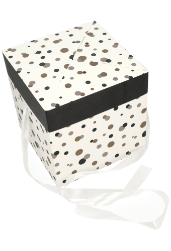 Geschenkdoos Regalo Gifts Dots & Wit Lint 20x20x20cm 25stuks