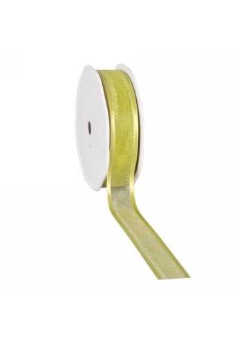 Luxe Organza Lint Met Satijnen Rand Licht Groen 25mm x 25meter