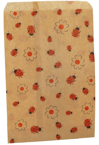Cadeauzakjes Kraft Lieveheersbeestje & Bloem 15x22cm 1000stuks