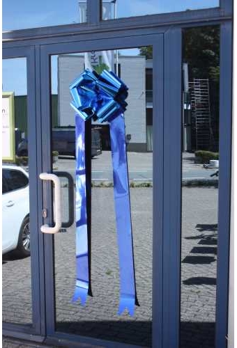 Grote Strik Valencia Metallic Donker Blauw Deur & Zuignap d36x36+140cm